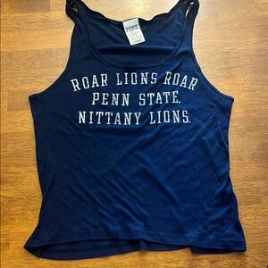 PINK Victoria's Secret Blue Sleeveless Crop Tank Top